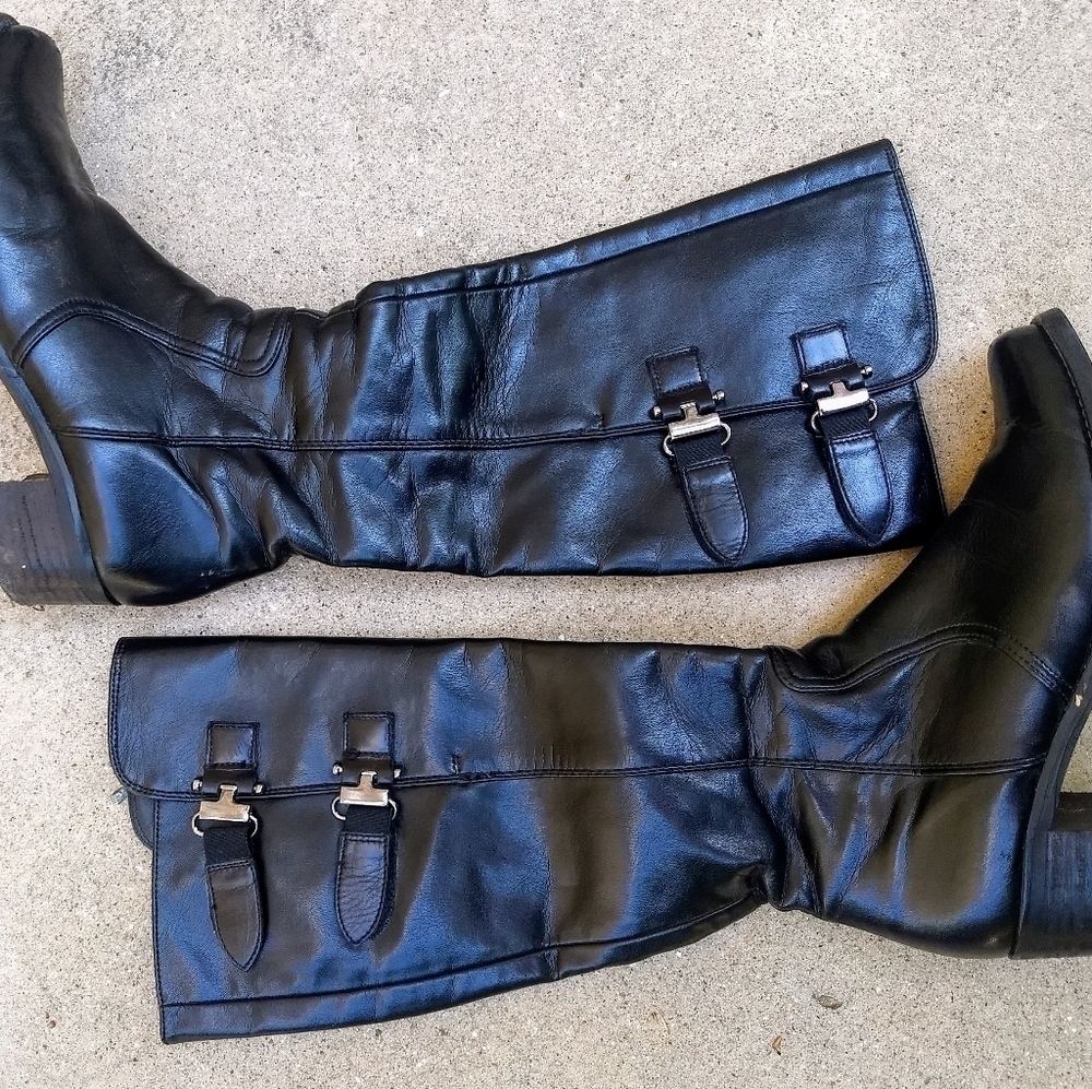 Paul Green black leather boots 3 1/2